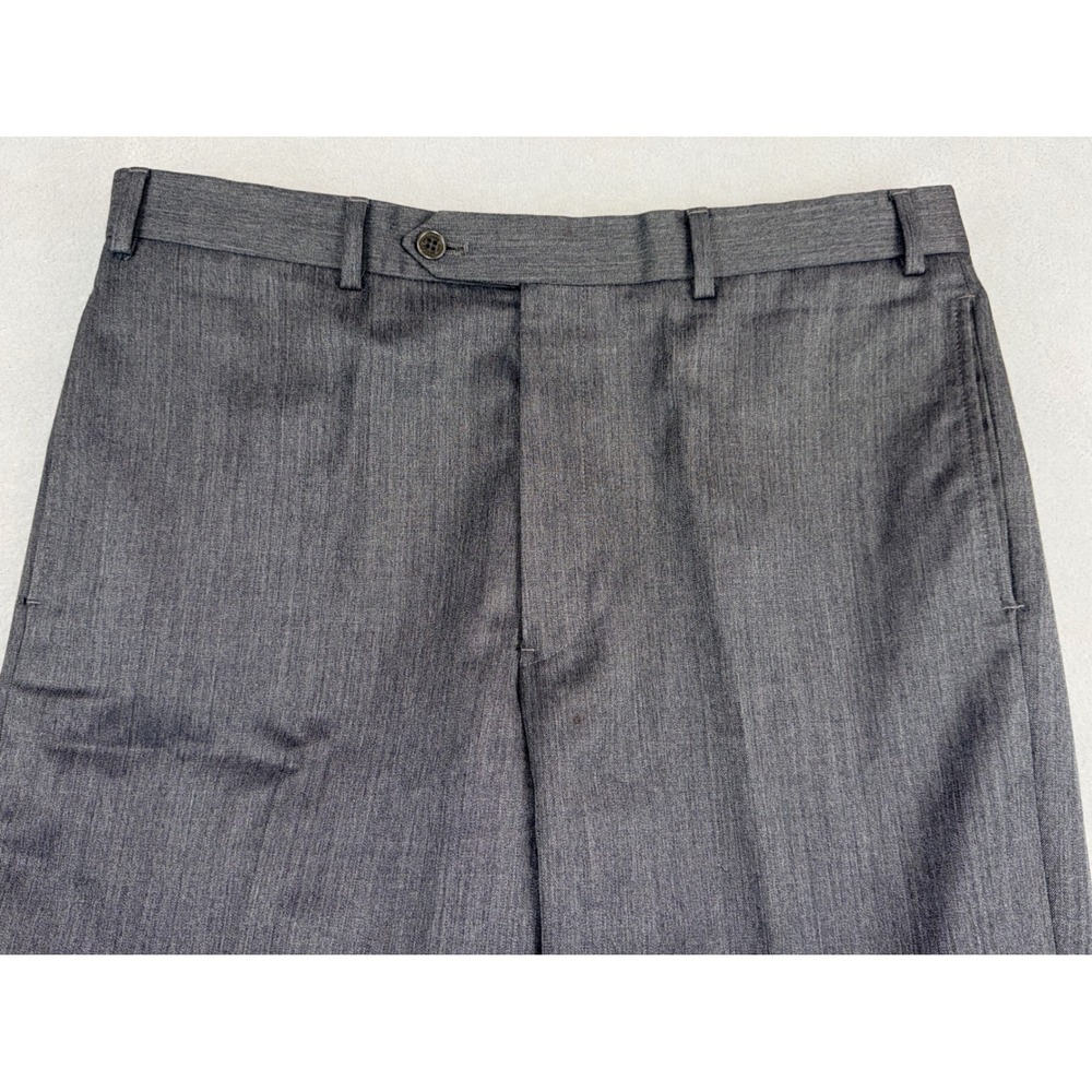 Brooks Brothers 346 Mens 35X32 Charcoal Grey 100% Wool Dress Pants Trousers